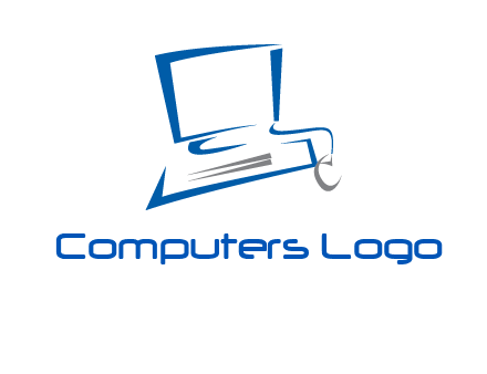 abstract computer with mouse logo