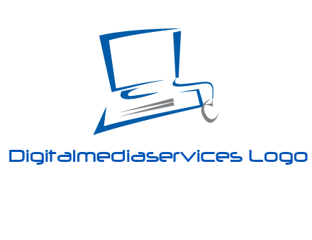 abstract computer with mouse logo