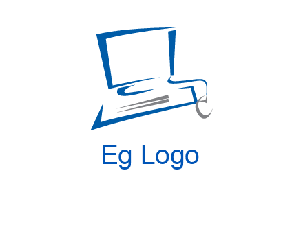 abstract computer with mouse logo