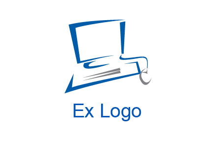 abstract computer with mouse logo