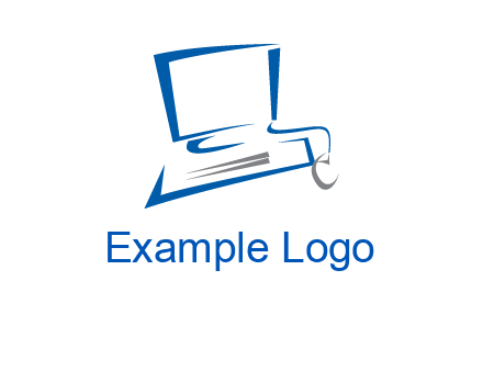 abstract computer with mouse logo