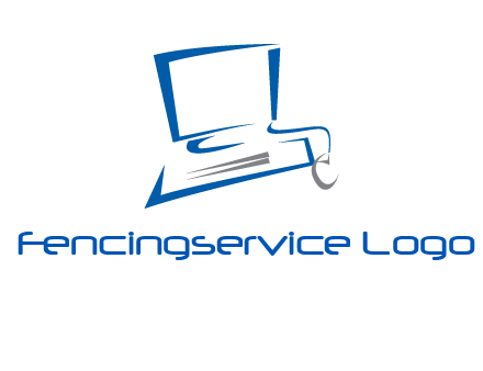 abstract computer with mouse logo