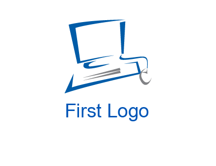 abstract computer with mouse logo