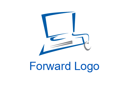 abstract computer with mouse logo