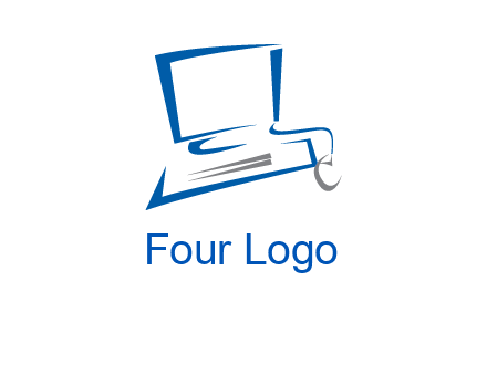 abstract computer with mouse logo
