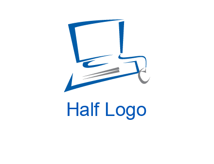 abstract computer with mouse logo