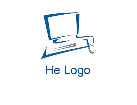 abstract computer with mouse logo