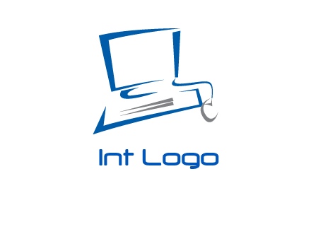 abstract computer with mouse logo