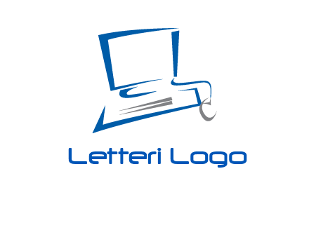 abstract computer with mouse logo