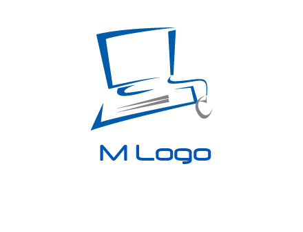 abstract computer with mouse logo