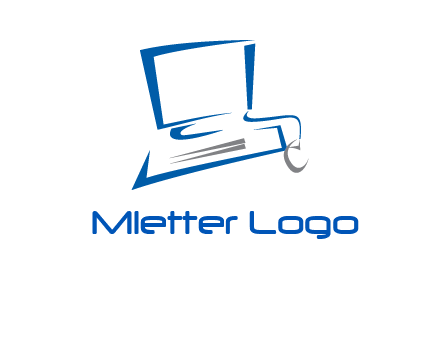 abstract computer with mouse logo
