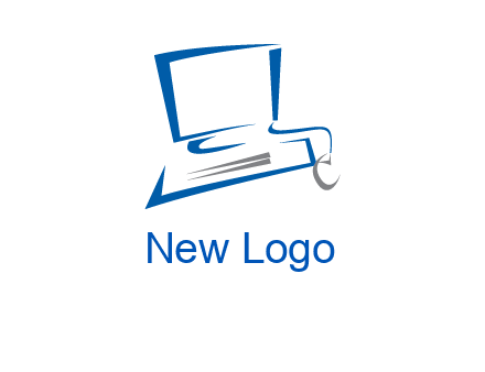 abstract computer with mouse logo