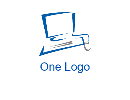 abstract computer with mouse logo