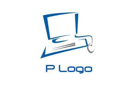 abstract computer with mouse logo