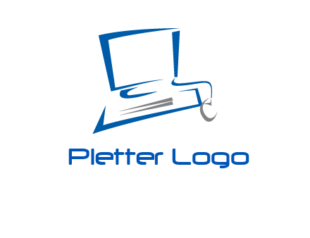 abstract computer with mouse logo