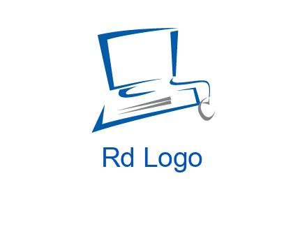 abstract computer with mouse logo