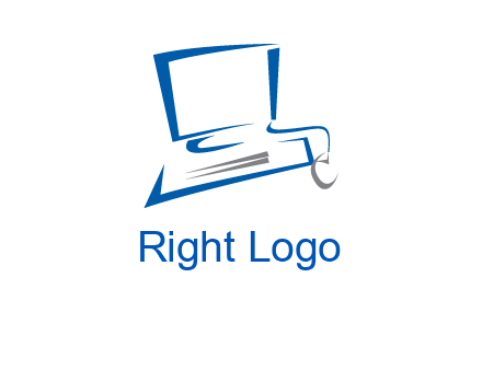 abstract computer with mouse logo