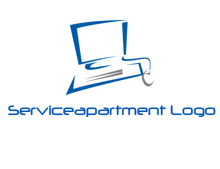 abstract computer with mouse logo