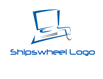 abstract computer with mouse logo