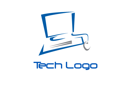 abstract computer with mouse logo