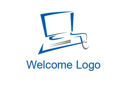 abstract computer with mouse logo