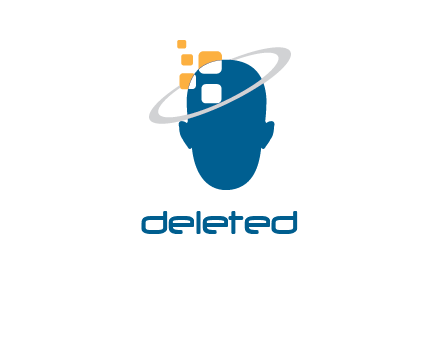 person head with pixel and swoosh logo