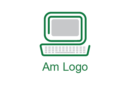 abstract monitor with keyboard icon