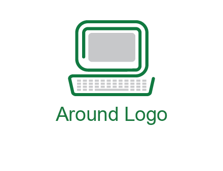 abstract monitor with keyboard icon