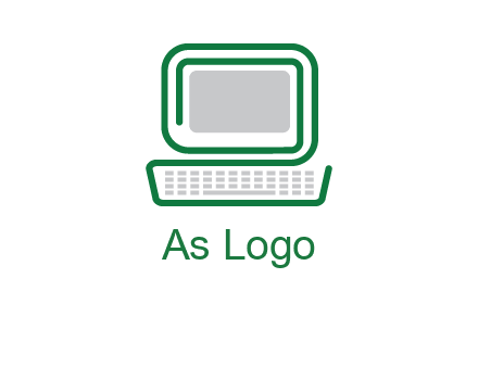 abstract monitor with keyboard icon