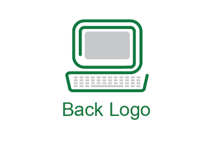 abstract monitor with keyboard icon