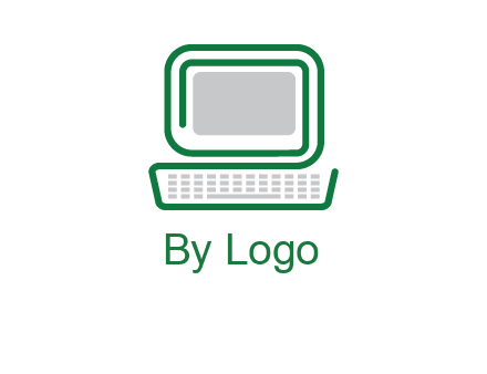 abstract monitor with keyboard icon