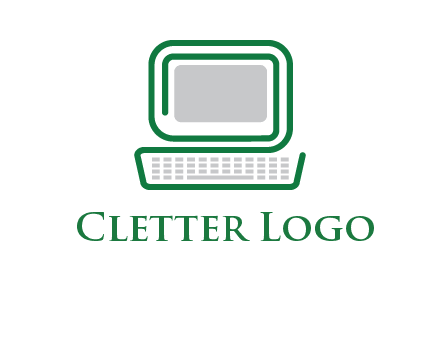 abstract monitor with keyboard icon