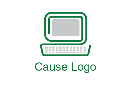 abstract monitor with keyboard icon