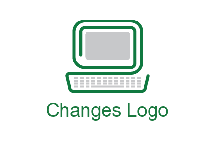 abstract monitor with keyboard icon