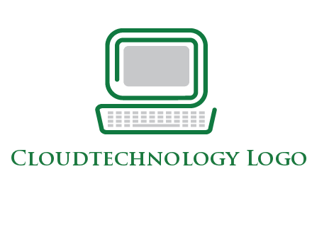 abstract monitor with keyboard icon