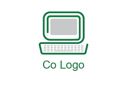 abstract monitor with keyboard icon