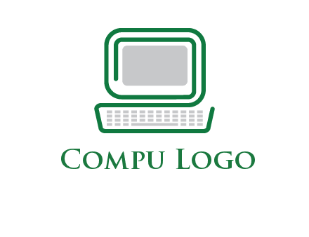 abstract monitor with keyboard icon