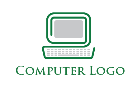 abstract monitor with keyboard icon