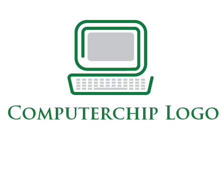 abstract monitor with keyboard icon