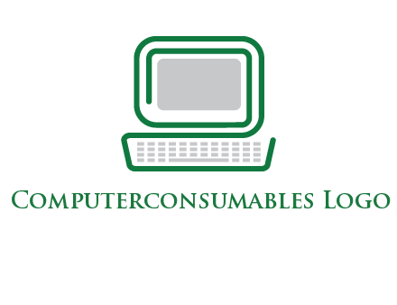 abstract monitor with keyboard icon