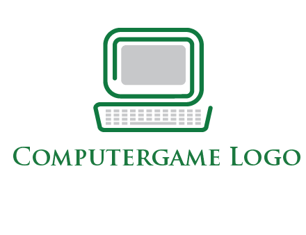 abstract monitor with keyboard icon