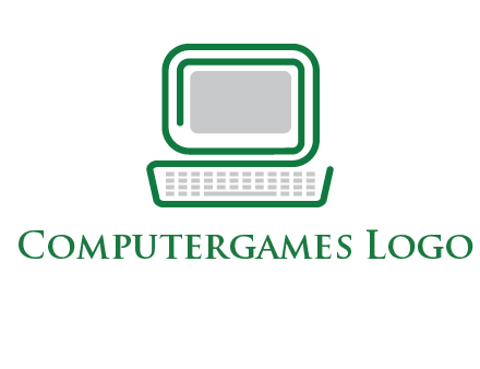 abstract monitor with keyboard icon