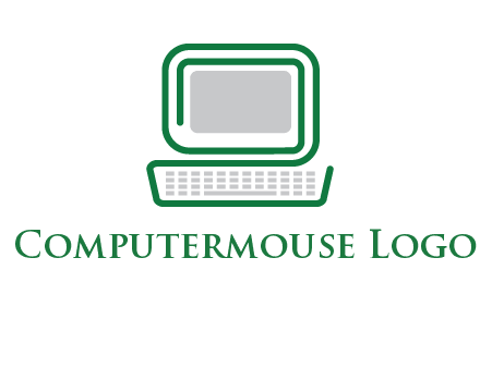 abstract monitor with keyboard icon