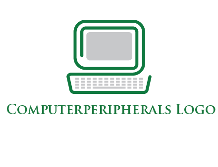 abstract monitor with keyboard icon
