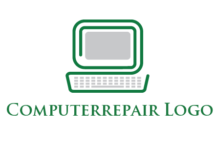 abstract monitor with keyboard icon