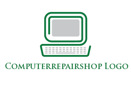 abstract monitor with keyboard icon