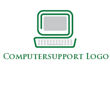 abstract monitor with keyboard icon