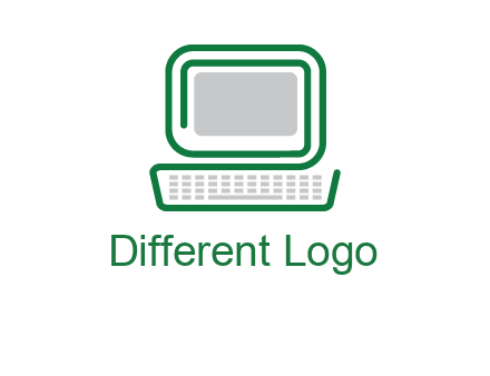 abstract monitor with keyboard icon