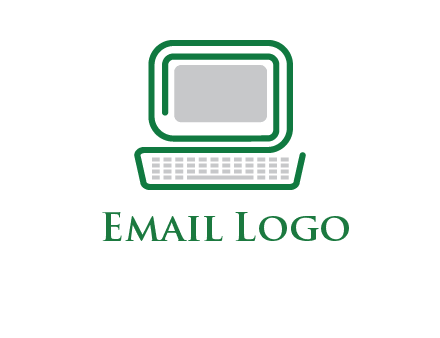 abstract monitor with keyboard icon