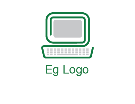 abstract monitor with keyboard icon